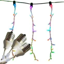 15 LED Multi Icicle Drop Lights With White Wire