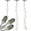 25 LED Classic White Icicle Drop Lights With White Wire