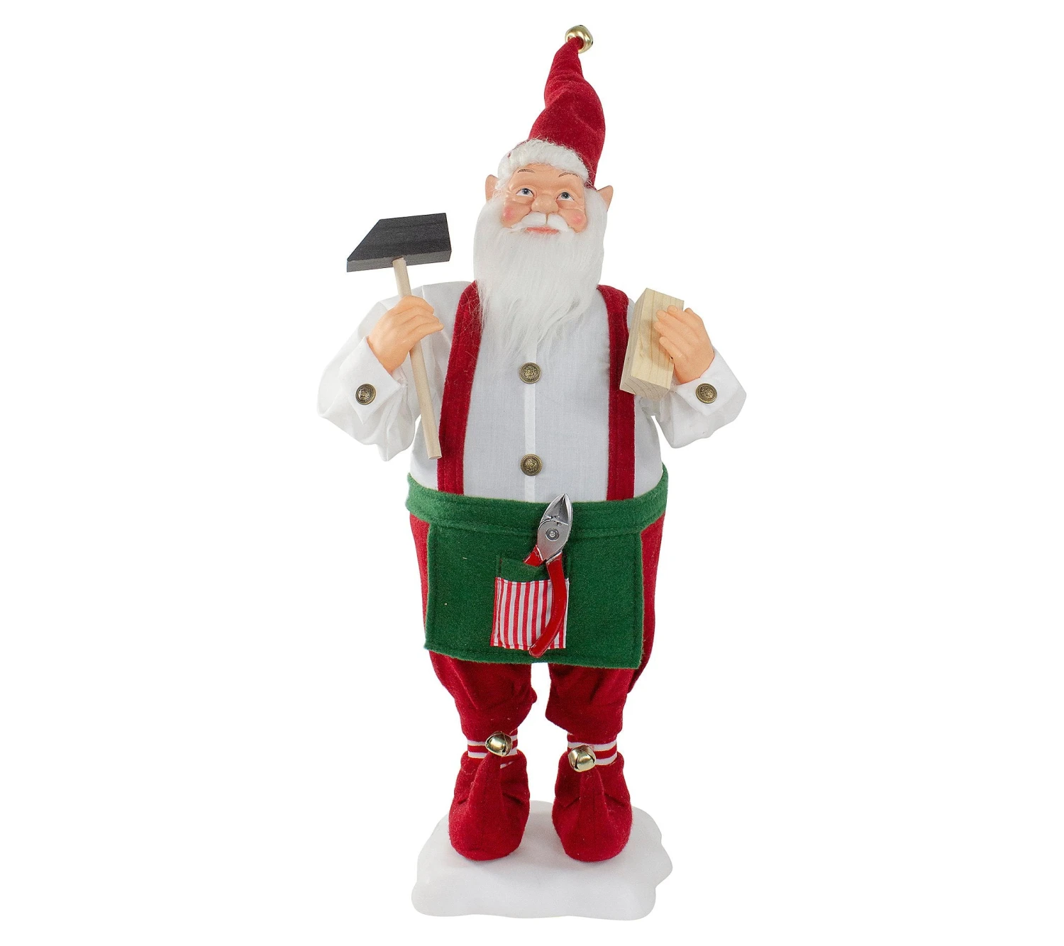 2 FT Animated Elf Santa With Hammer 2 2 FT Animated Elf Santa With Hammer - Image 2