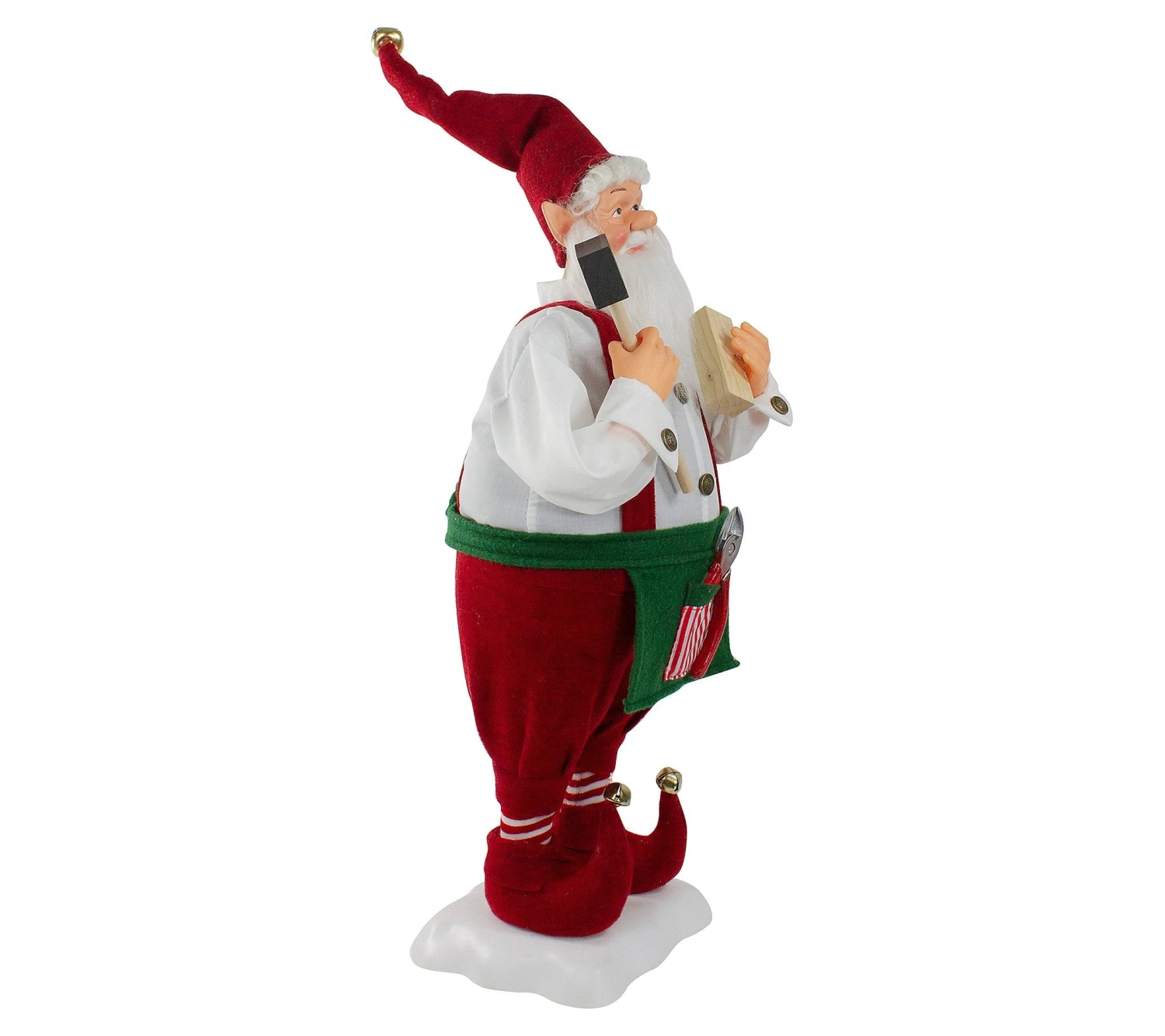 2 FT Animated Elf Santa With Hammer 6 2 FT Animated Elf Santa With Hammer - Image 6