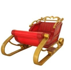 6 FT X 4 FT Red & Gold Santa Sleigh