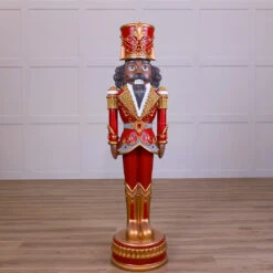 6 FT African American Red Nutcracker