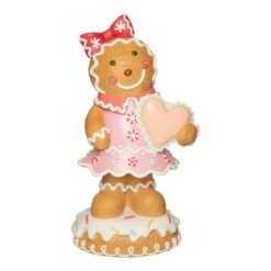 5 FT Lighted Pink Gingerbread Girl Battery Operated