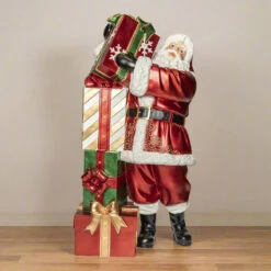 6 FT Lighted Musical Santa With Gifts