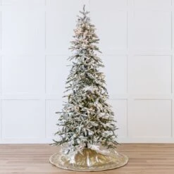 15 FT Snow Pine Slim Pre Lit Warm White LED Lights