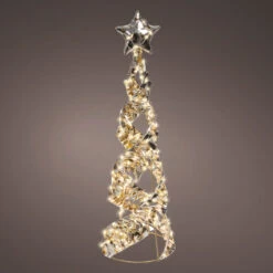2 FT 300 Micro LED Warm White Gold Cone Tree