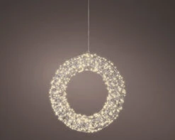 1.3 FT 500 Micro LED Warm White Silver Wire Wreath