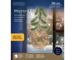 6" Micro LED Amber Ball Ornament Battery Operated Set Of 2 -The Christmas Palace Store 0671430631 3