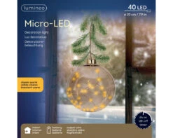 8" Micro LED Amber Ball Ornament Battery Operated Set Of 2 -The Christmas Palace Store 0671430632 2