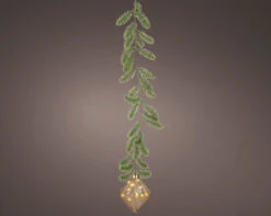 8" Micro LED Amber Diamond Ornament Battery Operated Set Of 2