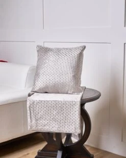 16" X 72" Grey Velvet Table Runner