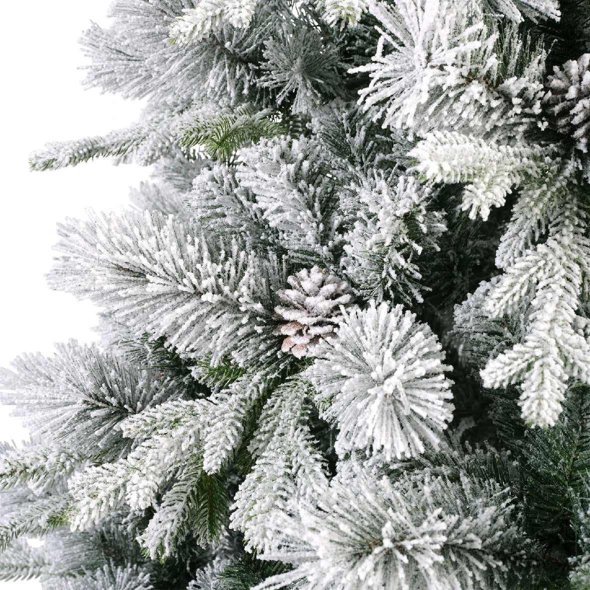 9 FT Snowy Lausanne Fir Tree Pre Lit Warm White LED Lights 2 9 FT Snowy Lausanne Fir Tree Pre Lit Warm White LED Lights - Image 2