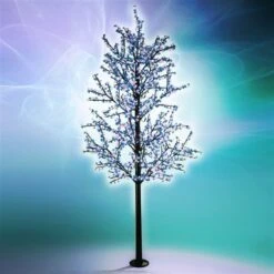 13 FT Dynamic Pure White & Blue LED Cherry Blossom Tree