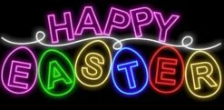 6 FT X 2 FT Happy Easter Multi LED Sign