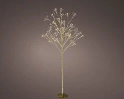 5 FT 1350 LED Warm White Micro Tree With Gold Trunk