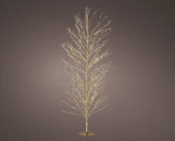 6 FT 1755 LED Warm White Micro Tree With Gold Trunk