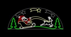 6 FT X 2 FT LED Animated Santa On Sleigh