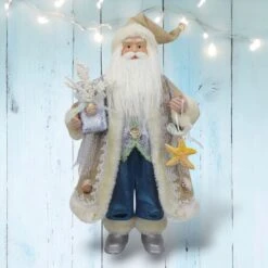 18" Teal Coastal Santa