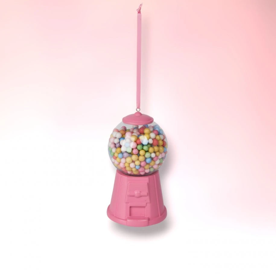 Bright Pink Bubblegum Machine Ornament 1 Bright Pink Bubblegum Machine Ornament