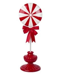 28" Peppermint Lollipop On Red Topiary Base -The Christmas Palace Store 0796229494