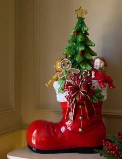 3 FT Lighted Red Boot With Tree -The Christmas Palace Store 0796229971c