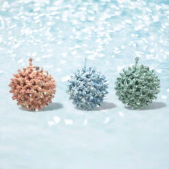 Coral Ball Ornaments Assorted Set Of 3