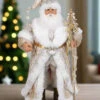 Karen Didion Originals 31" Lighted Gold Couture Santa