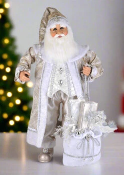 Karen Didion Originals 37" Lighted White Elegance Santa