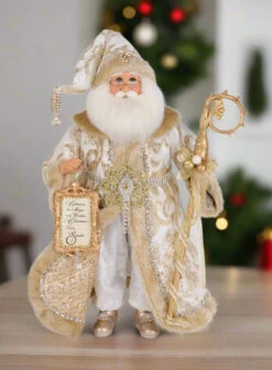 Karen Didion Originals 19" Gold Gilded Elegance Santa