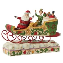 8" Buddy Riding With Santa In His Sleigh