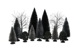 Village Accesory 4" X 17" Dark Forest Landscape Set Of 13