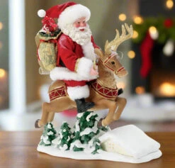 Possible Dreams 11.5" Ten Santa's Leaping