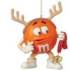 4" Orange M&M With Bell Ornament