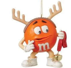 4" Orange M&M With Bell Ornament