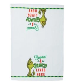 27" Beware Grinch Tea Towel