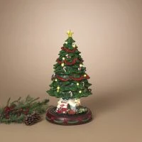 18" LED Musical Village Tree With Moving Scene