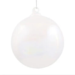 6" White Bottle Glass Ball Ornament