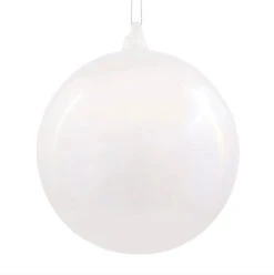 5" White Iridescent Bottle Glass Ball Ornament