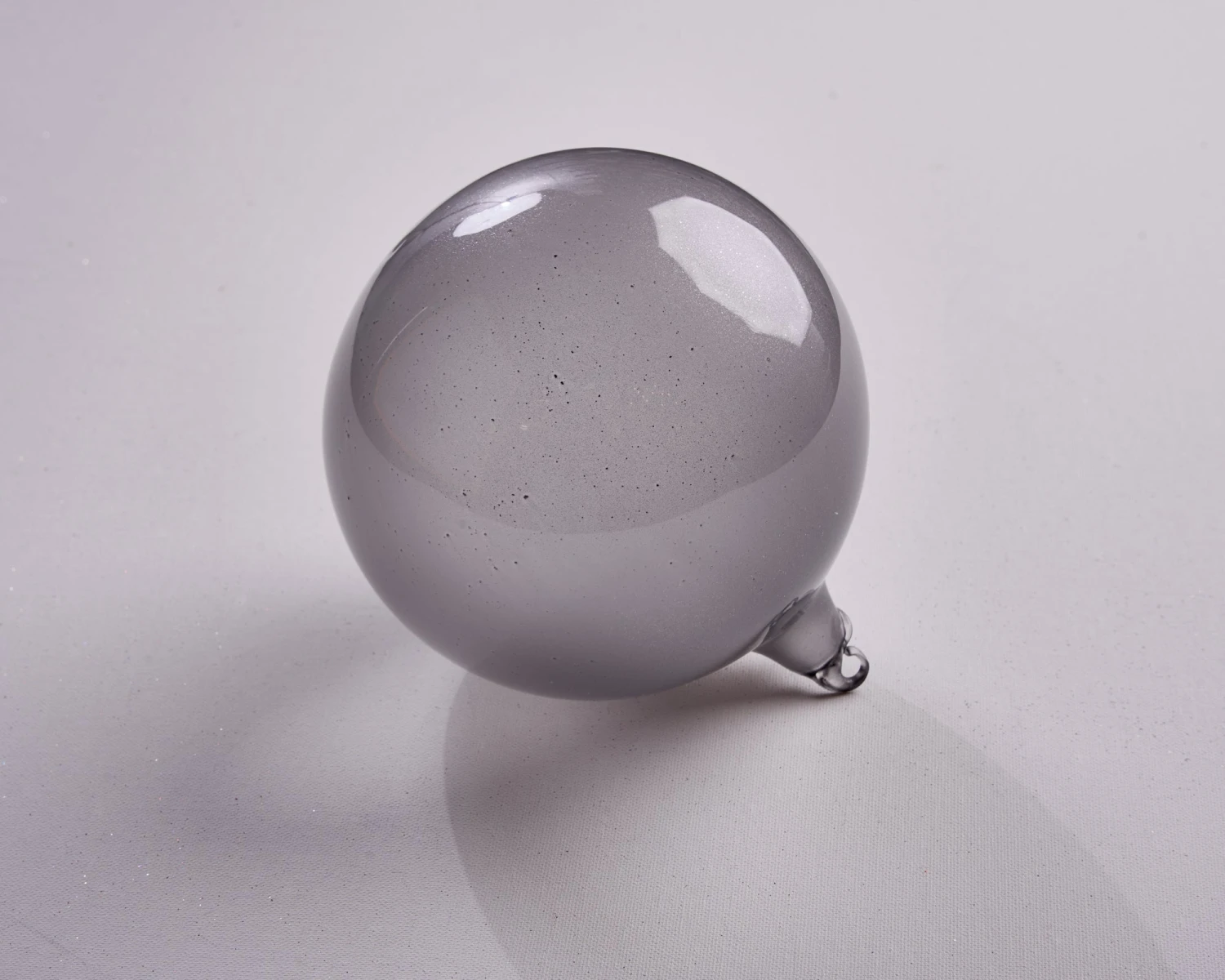 6" Grey Glitter Bubblegum Glass Ornament 2 6" Grey Glitter Bubblegum Glass Ornament - Image 2