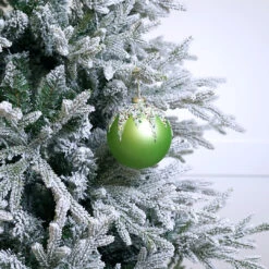 5" Shiny Lime Green Beaded Ball Ornament