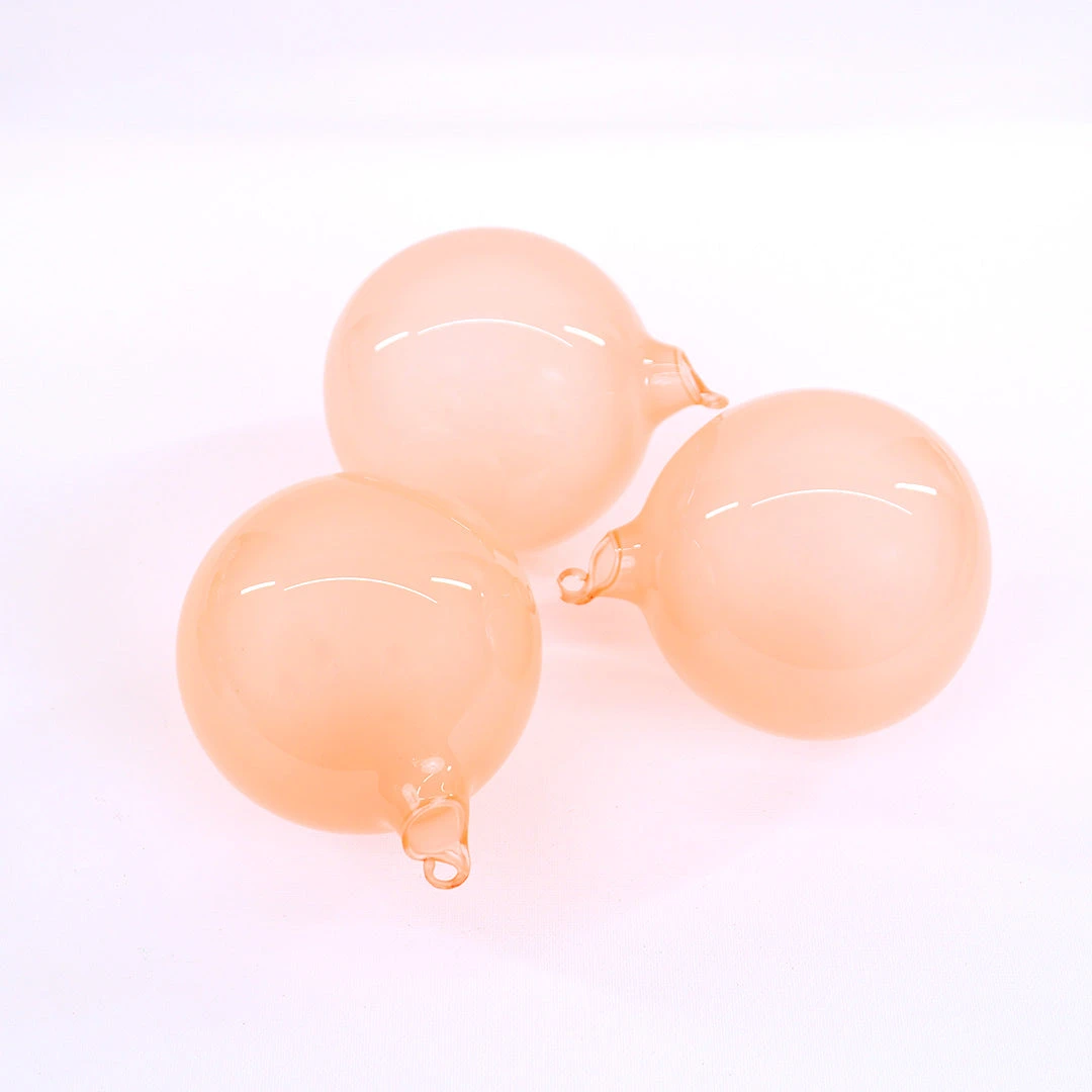 4" Coral Bubblegum Glass Ornament Box Of 3 2 4" Coral Bubblegum Glass Ornament Box Of 3 - Image 2