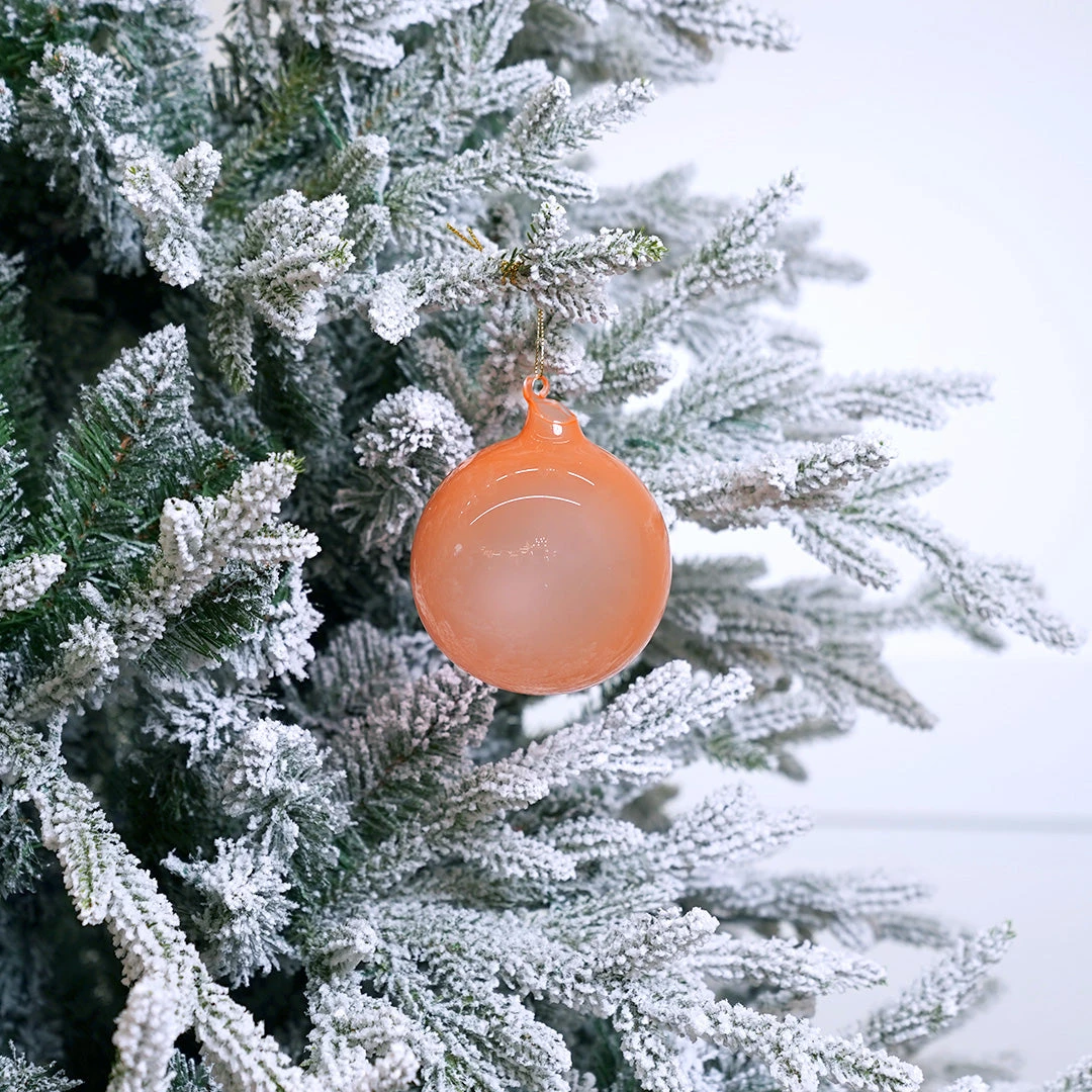 4" Coral Bubblegum Glass Ornament Box Of 3 1 4" Coral Bubblegum Glass Ornament Box Of 3