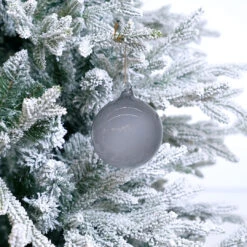 4" Grey Bubblegum Glass Ball Ornament Box Of 3