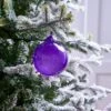 4" Purple Bubblegum Glass Ornament Box Of 3