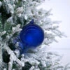 6" Ageian Sea Blue Bubblegum Glass Ornament