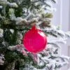 5" Cherry Pink Bubblegum Glass Ornament