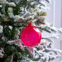 5" Cherry Pink Bubblegum Glass Ornament