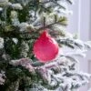 6" Cherry Pink Bubblegum Glass Ornament