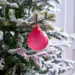 6" Cherry Pink Bubblegum Glass Ornament