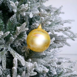5" Light Gold Pearl Glass Ball Ornament